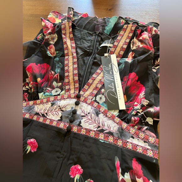 Dalia Macphee | Dresses | Dalia Macpheefloral Maxi Dress With Ruffle ...